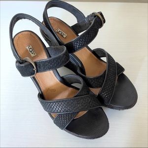 UGG | Jazmine Platform Wedge Sandals Black